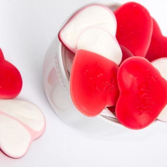 Bonbon coeur rouge et blanc Haribo - 100g